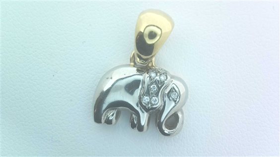 Pendente Sommer Donna Animaletti in Oro Diamante 0.07 Ct ELEFANTE DIA CT 0.07 - ELEFANTE DIA CT 0.07